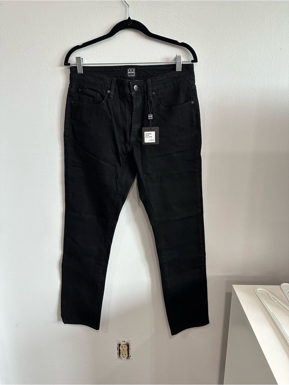 Ike Behar New York Men’s Onyx Black Slim Fit Stretch Jeans 30x30 NWT MSRP $128
